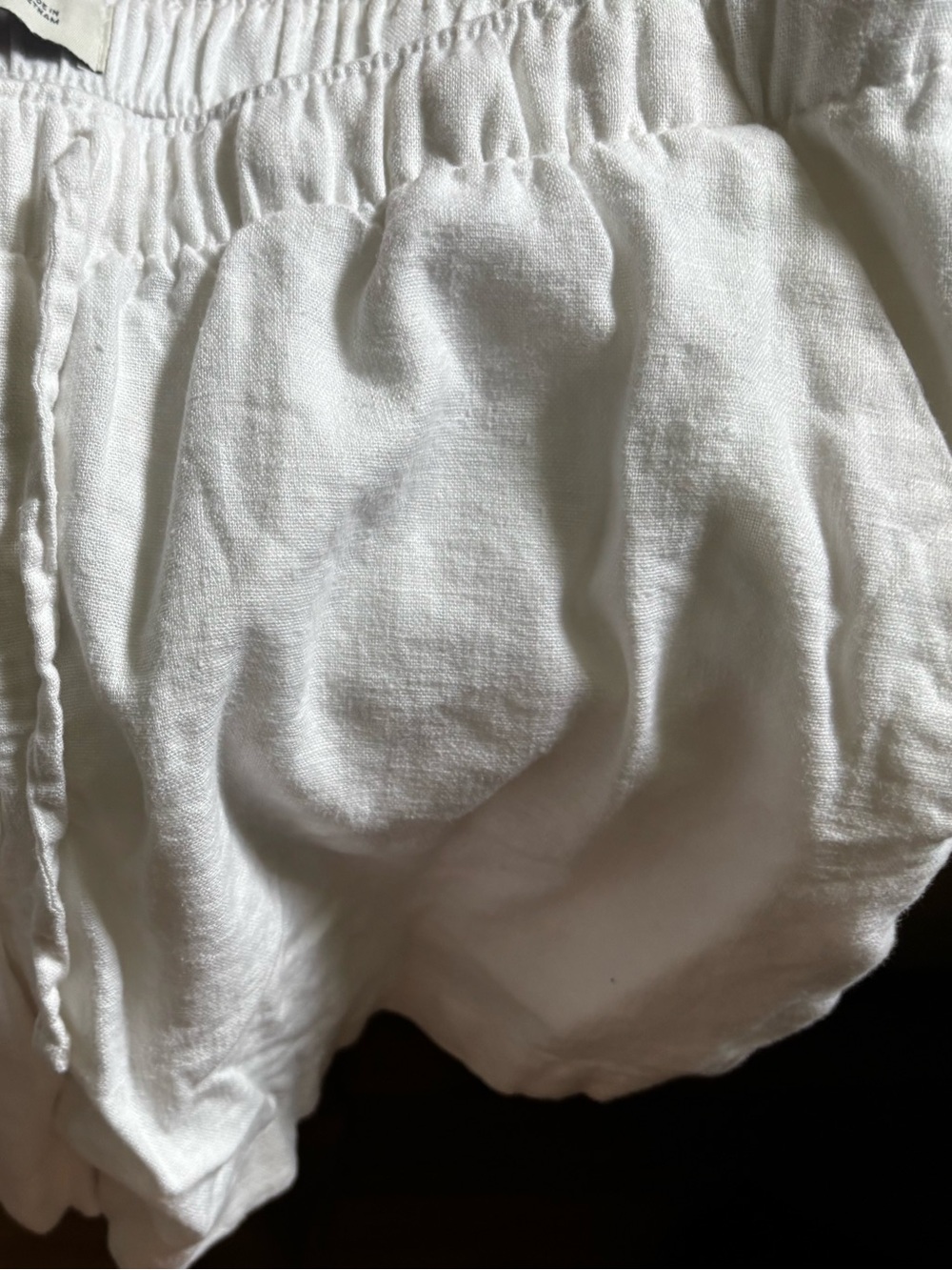 Linen White Cotton Shorts